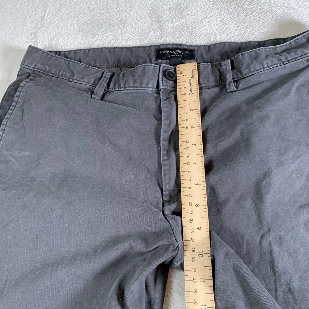 Banana‎ Republic Pants Mens 35x32(35x30) Gray Skinny Fit Chino Stretch Cotton